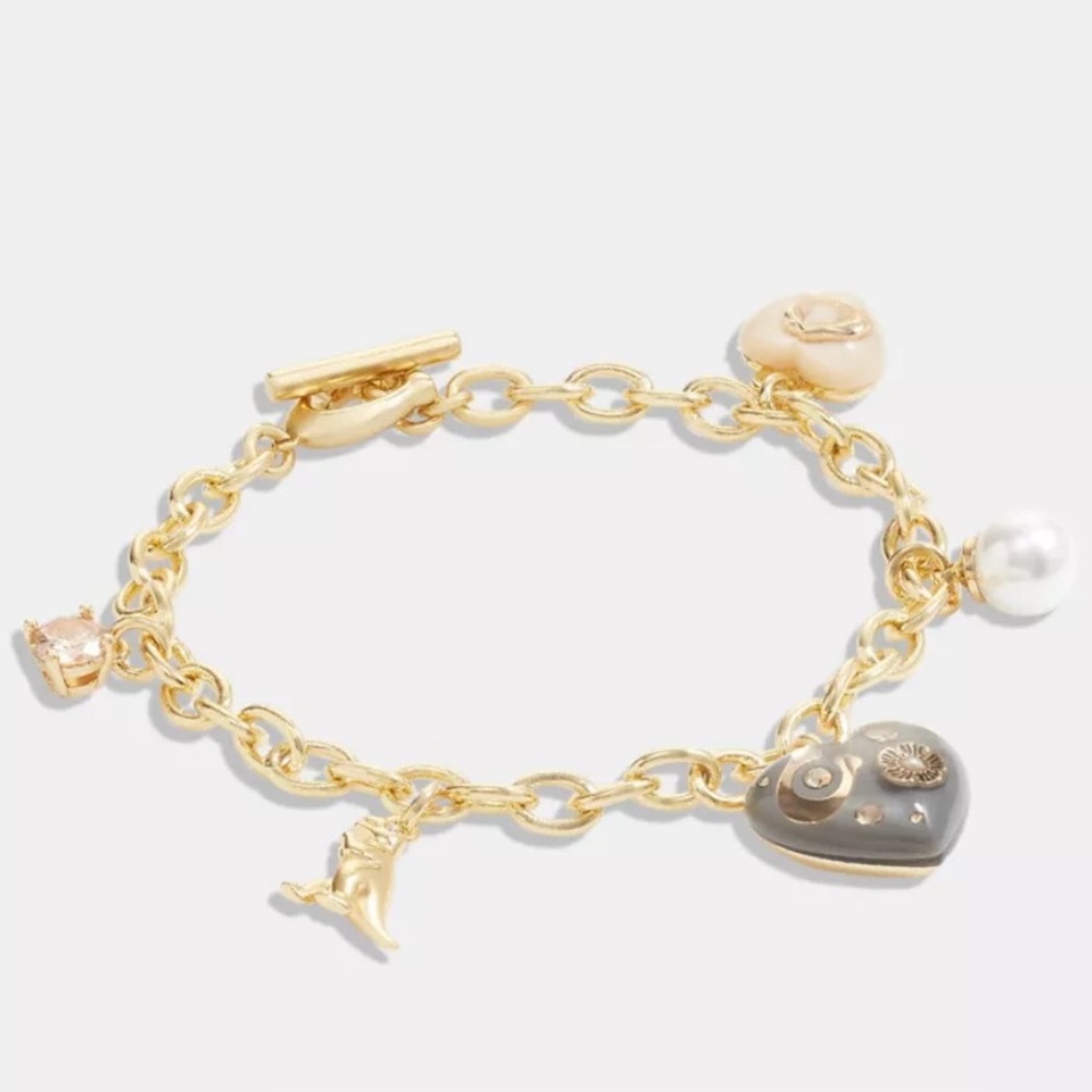 Coach Signature Heart Charm Bracelet